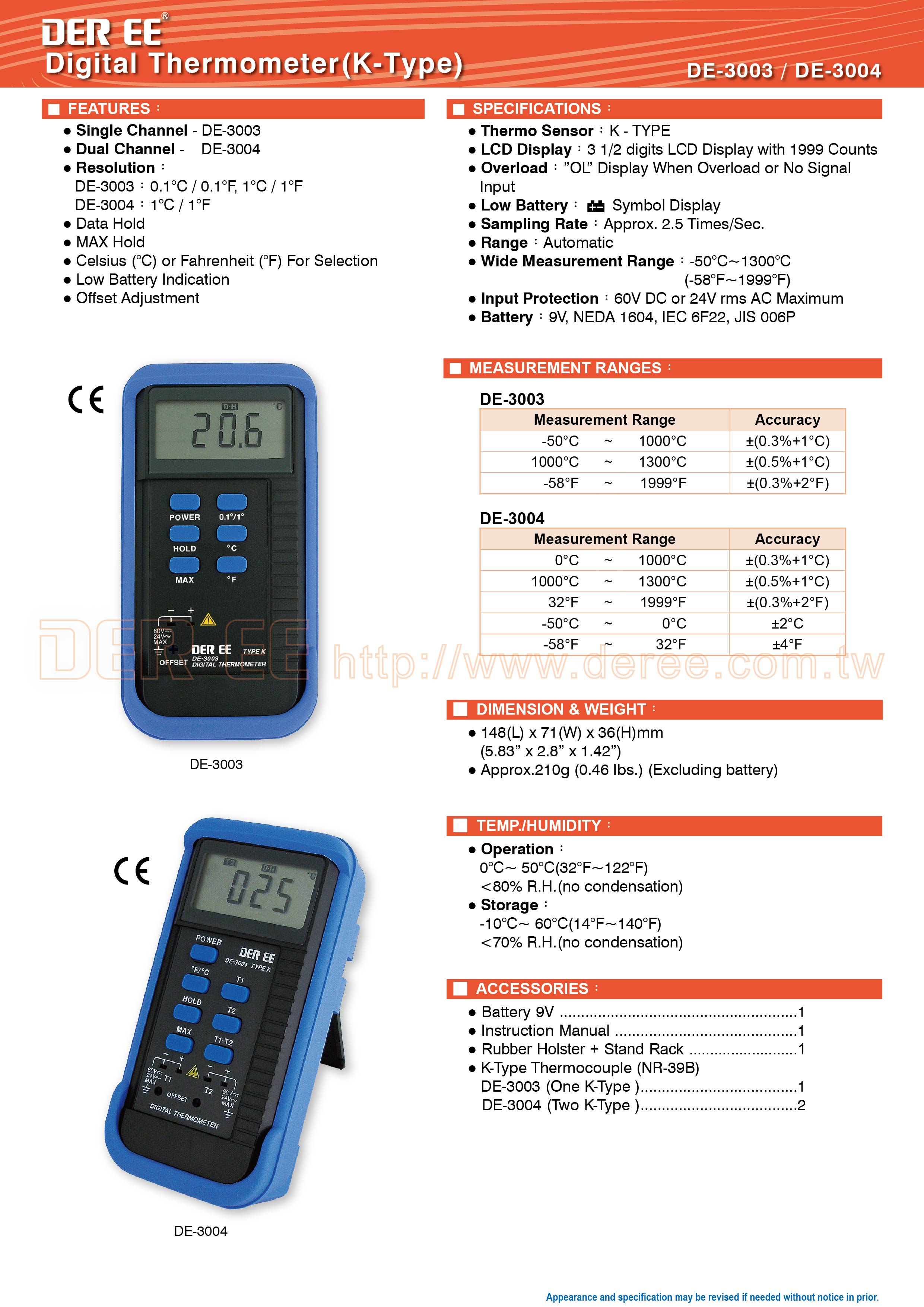 DE-20W Thermomètre numérique(Pas étanche)